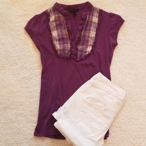 Purple Plaid Tee